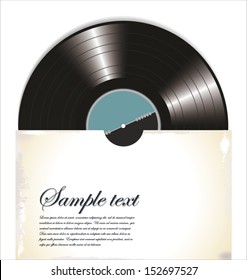 Old Vinyl Record In A Paper Case, Vector Illustration