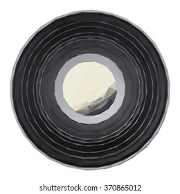 Old vinyl record, triangle low poly vector