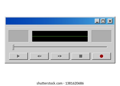 Old voice and sound recorder window mockup for mobile apps, sites and music services.