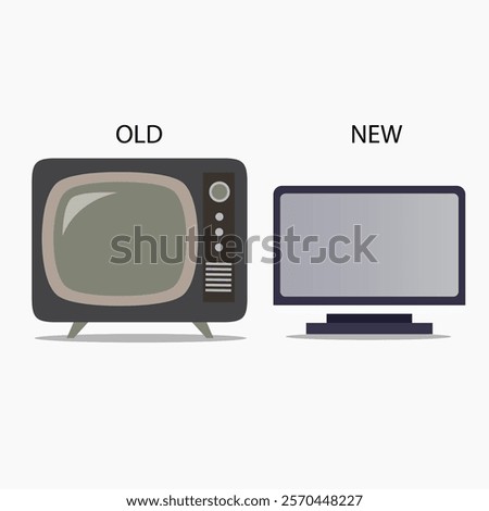 Old vs new tv modern old and new vector design illustration.