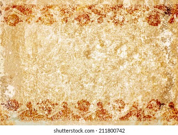 old wall with antique ornament.vector background