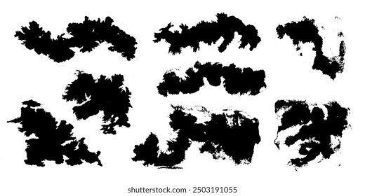 Fondo blanco y negro de la pared vieja. Hormigón Grunge, yeso, piedra textura de mármol. Industrial sucio telón de fondo. Conjunto de texturas negras grunge. Textura áspera y desordenada granulada.