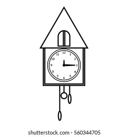 Old wall clock icon. Outline illustration of old wall clock vector icon for web