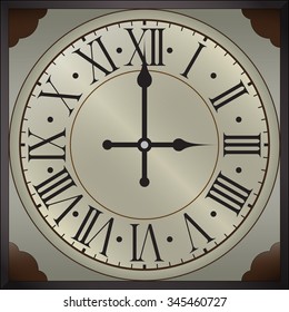 Old wall clocks with roman numbers