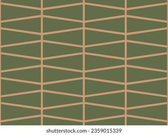 Old wall and flooring tile pattern. Bathroom vintage pattern repetition template. Moderm geometric wrapping wallpaper background. Mid century green ceramic design hand drawn flat vector illustration