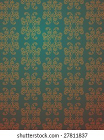 old wallpaper red and green