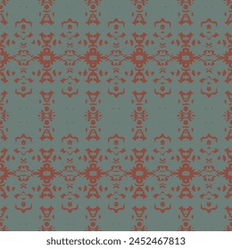 Old wallpaper for texture or background. Two-color vector floral pattern. 