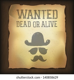 Old "Wanted..." poster, vector illustration
