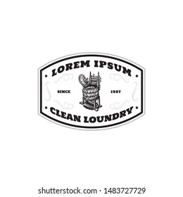 Old washing machine badge logo laundry template