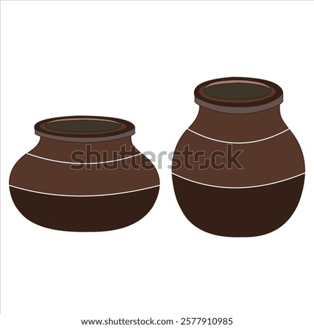 Old water earthen pot isolated on white background.
Simple Clay pot.