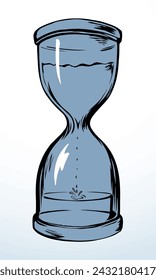 Old water hourglass. Vector drawing icon
