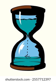 Old water hourglass. Vector drawing icon