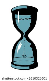 Old water hourglass. Vector drawing icon