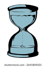 Old water hourglass. Vector drawing icon