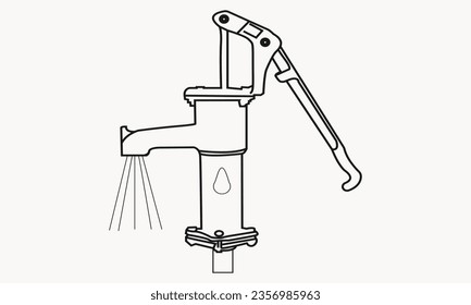 
Old water pump.Old water pump icon. hand water tubwell.
