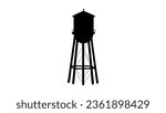 Old Water Tower silhouette, high quality vector