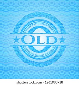 Old water wave representation style badge.