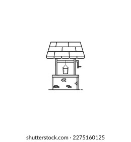 Old water well icon isolated vector graphics