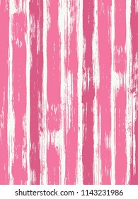 Old watercolor brush stripes pattern on white. Pink and red paintbrush lines vertical texture for background. For cloth.