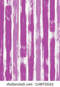 Old watercolor brush stripes pattern on white. Pink and violet paintbrush lines vertical texture for background. For cloth.