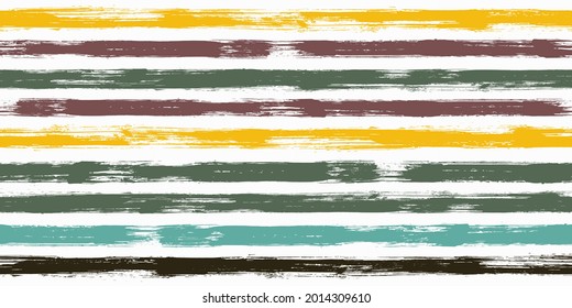 Old watercolor brush stripes seamless pattern. Ink paintbrush lines horizontal seamless texture for backdrop. Hand drown paint strokes decoration artwork. For textile.
