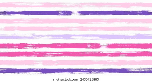 Old watercolor brush stripes seamless pattern. Ink paintbrush lines horizontal seamless texture for background. Hand drown paint strokes design artwork. For wallpaper.