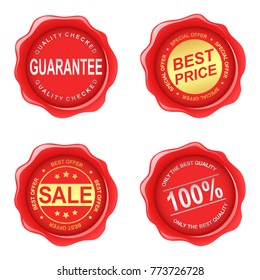 Old wax stamp Realistic,vector illustration