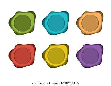 Old wax stamp. Set of wax seal icons vector. Illustration.