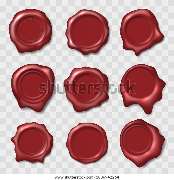 Old Wax Stamps Stock Vector Royalty Free 1036942264 Shutterstock