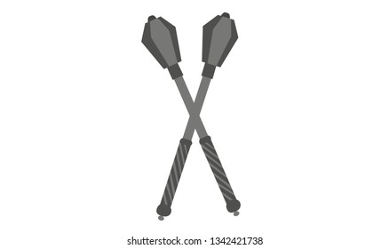 Old Weapon Combat Mace. Flat vector design