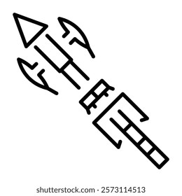Old weapon icon in linear style 