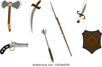 old weapon vectors for mobile games