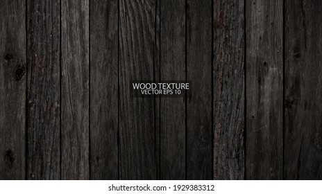 Old weathered barn wood texture close-up. Dark wooden background, EPS 10 vector.