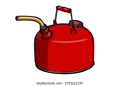 Antiguo contenedor de gasolina con tecnología meteorológica Ilustración vectorial - Dibujo manual