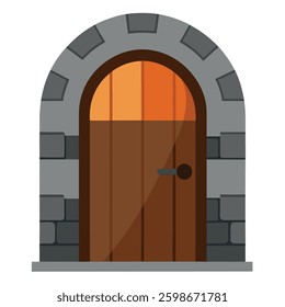 An old weathered iron door with visible rust, set in a stone wall.