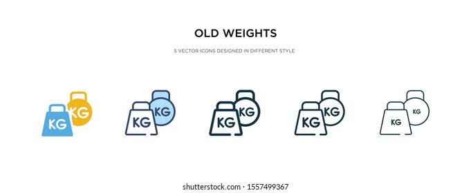 old weights icon in different style vector illustration. two colored and black old weights vector icons designed in filled, outline, line and stroke style can be used for web, mobile, ui