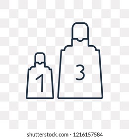 Old Weights vector outline icon isolated on transparent background, high quality linear Old Weights transparency concept can be used web and mobile
