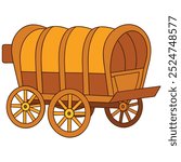 An old Wells Fargo wagon from the Wild West, weathered but iconic, rolls through dusty trails. Its wooden frame and sturdy wheels tell tales of frontier adventures and history.