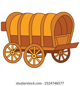 An old Wells Fargo wagon from the Wild West, weathered but iconic, rolls through dusty trails. Its wooden frame and sturdy wheels tell tales of frontier adventures and history.