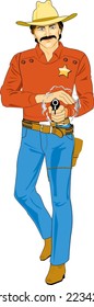 Old West Marshal Vector Illustration