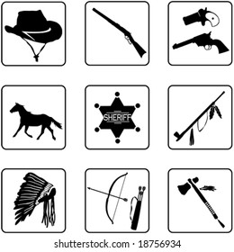 Similar Images, Stock Photos & Vectors of old west symbols silhouettes