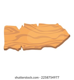 Old west wood board set. Wooden signboards or wood plank for banners or messages hanging on ropes.Isolated vector clip art with rustic signboard, place for advertising. For your design.