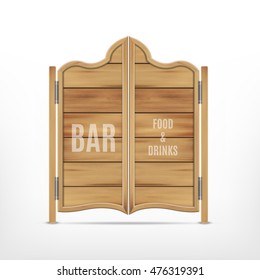 Old Western Saloon Door. Vector Icon. EPS10