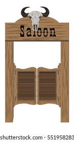 Old western saloon door. Vector icon. Retro saloon door icon. Wild west icon