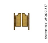 Old western swinging saloon door, vector illustration