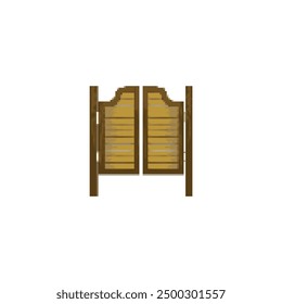 Old western swinging saloon door, vector illustration