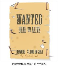 Old western wanted sign