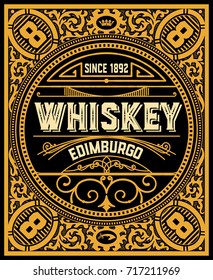 Etiqueta de Whiskey antigua