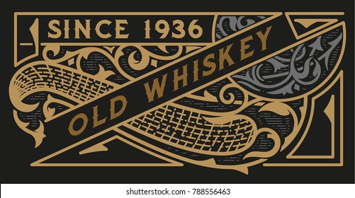 Etiqueta de Whiskey antigua