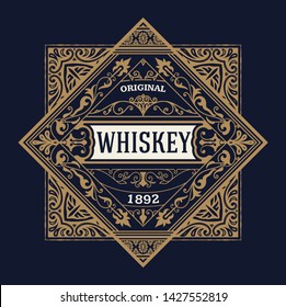 Whiskey Label Old Frames Stock Vector (Royalty Free) 485215492